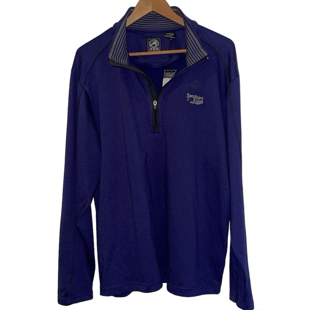 Ahead Men’s XLarge 1/4 Zip Golf Pullover Midnight Blue NWT